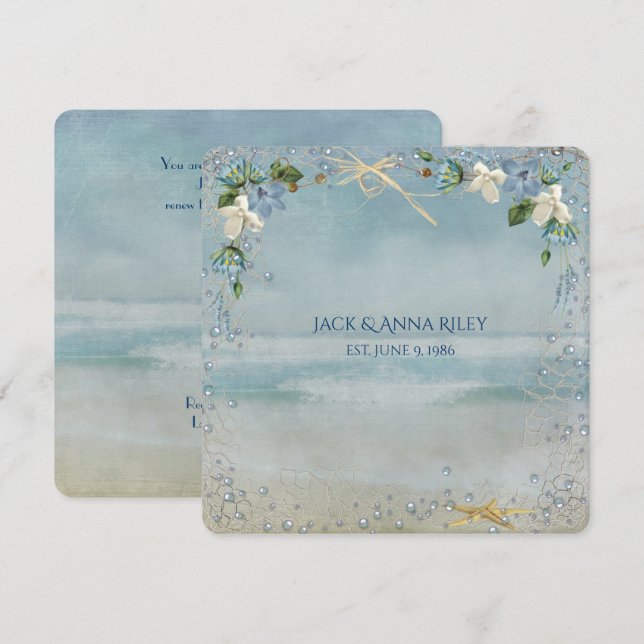 Invitación renovación de votos de estrella de mar (Anverso / Reverso)