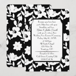 Invitación Renovación de votos de flor negra y blanca