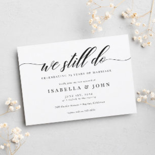 Invitación Renovación de votos de matrimonio con letra cursiv