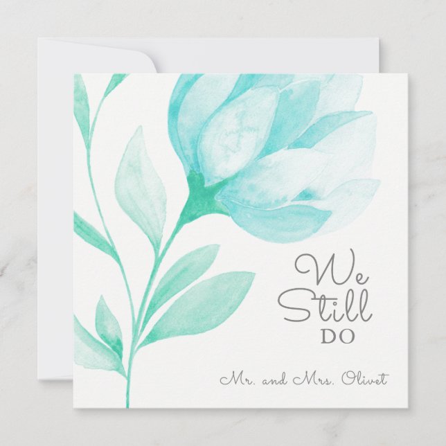 Invitación Renovación de votos de peonías verdes 25 años  (Anverso)