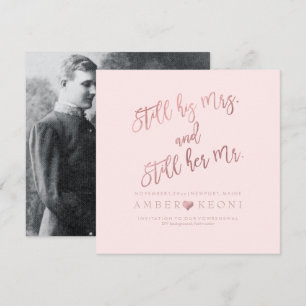 Invitación Renovación de votos de PixDezines/Oro rosa falso/F