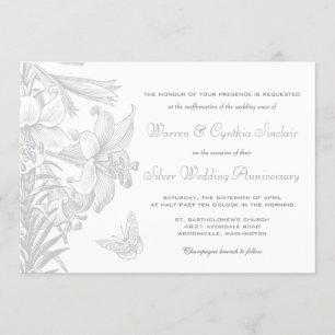 Invitación Renovación de Votos de Plata Aniversario de Bodas