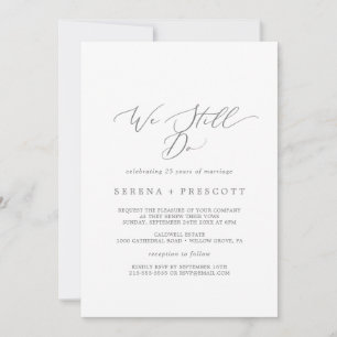 Invitación Renovación de Votos Delicada de Plata