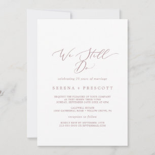Invitación Renovación de Votos Delicada Rosa Dorada We Still 