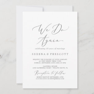 Invitación Renovación de votos delicados de plata We Do Again