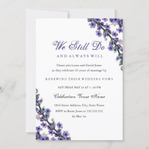 Invitación Renovación de votos elegante de lavanda Aniversari