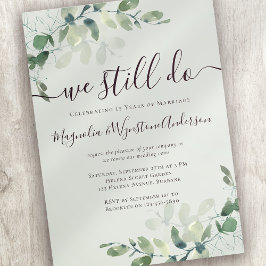 Invitación Renovación de votos en verde salvia eucalipto