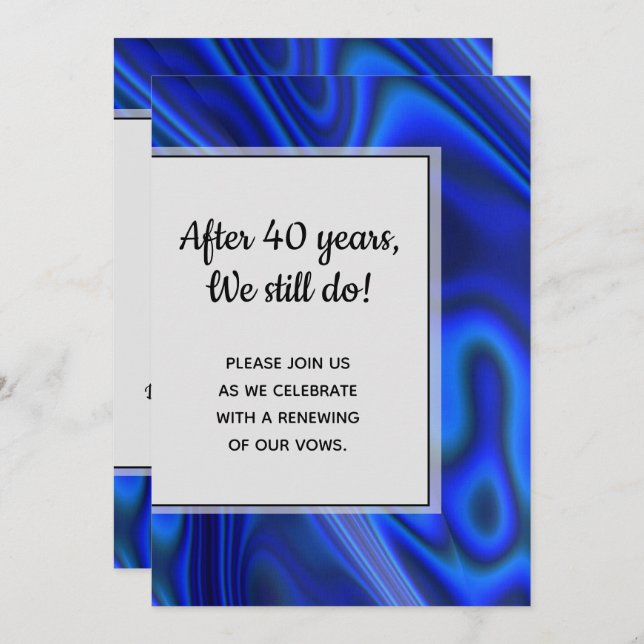 Invitación Renovación de votos fractales de concha de abulón  (Anverso / Reverso)