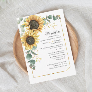 Invitación Renovación de Votos Girasol Eucalipto Verdor Letra