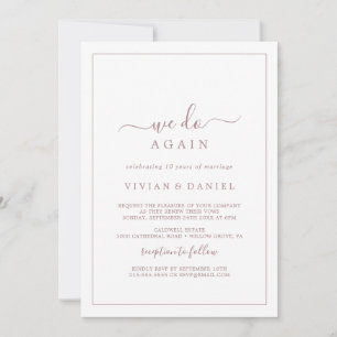 Invitación Renovación de votos minimalista en oro rosa We Do 