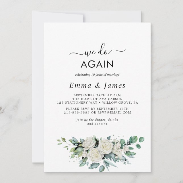 Invitación Renovación de votos "Nosotros hacemos de nuevo" Ve (Anverso)