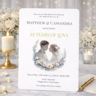 Invitación Renovación de votos por 25º aniversario de bodas