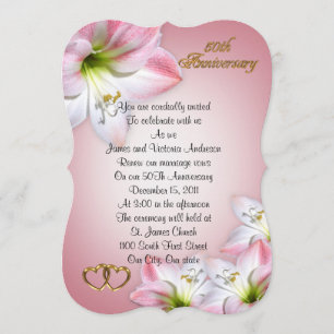 Invitación Renovación de votos por aniversario de bodas númer