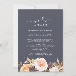 Invitación Renovación de Votos Rustic Earth Floral Purple We 