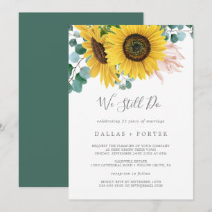 Invitación Renovación de votos Rustic Sunflower We Still Do