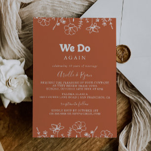 Invitación Renovación de votos Terracotta Wildflower We Do Ag
