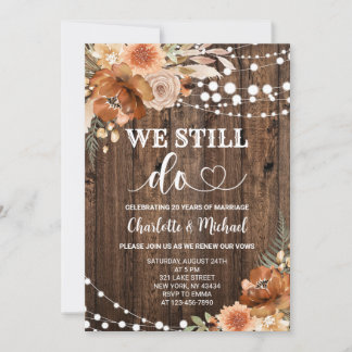 Invitación Renovación de votos 'We Still Do' con flores de ot