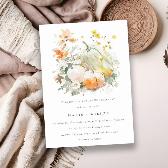 Invitación Renovación de Vow de la Calabaza de Flor Silvestre (Subido por el creador)