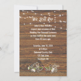 Invitación Renovación de Vow de Madera y Cadena Ligera