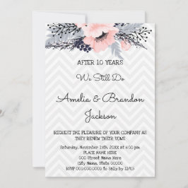 Invitación Renovación del Aniversario de las Flores Bodas Ele