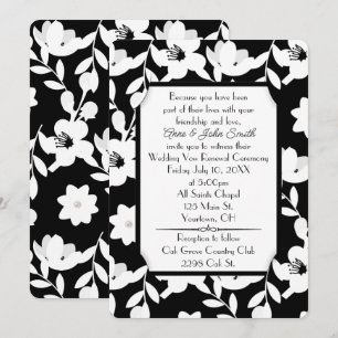 Invitación Renovación del voto de flores blancas y negras