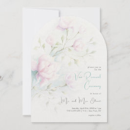 Invitación Renovación del voto de magnolia rosa