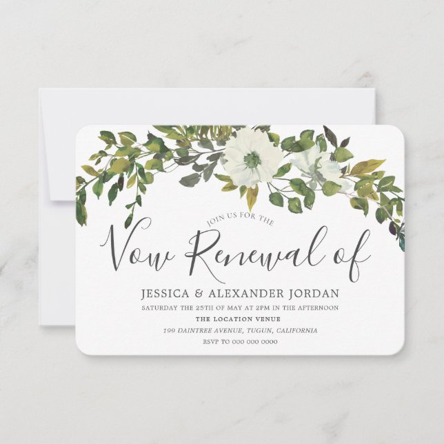 Invitación Renovación del voto en el campo rústico de la hoja (Anverso)