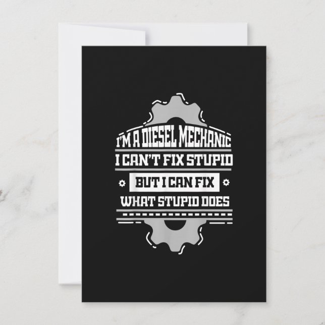 Invitación Reparación de Camión divertida Diesel Mechanker T- (Anverso)