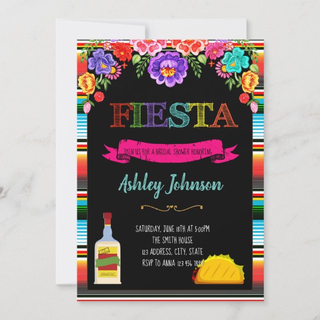Invitación Repetición Bachelorette del tequila de la siesta (Anverso)