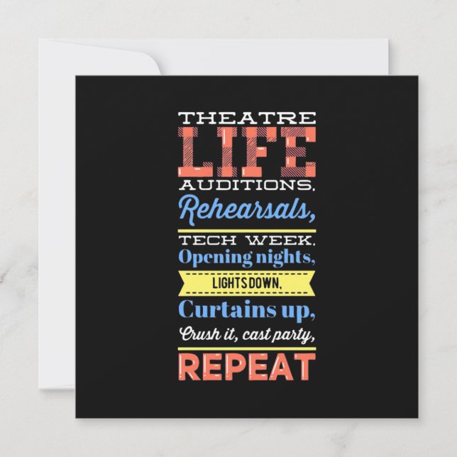 Invitación Repetición de la vida del teatro (Anverso)