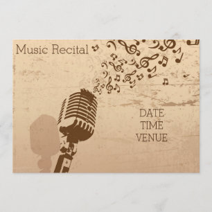 Invitación Representación vocal de recital retro