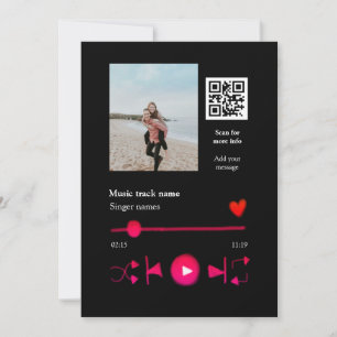 Invitación Reproductor de música personalizado código q r de
