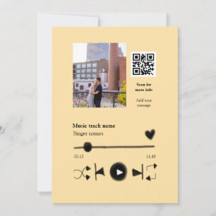 Invitación Reproductor de música personalizado código q r de