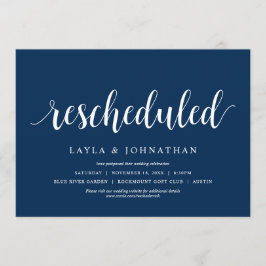 Invitación Reprogramado, cambio de fecha de la boda