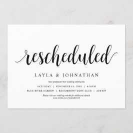 Invitación Reprogramado, cambio de fecha de la boda