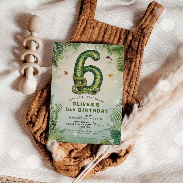 Invitación Reptile 6th Birthday Snake Boy Invitation (Subido por el creador)