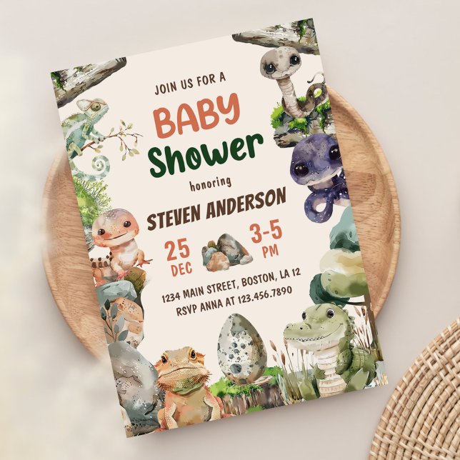 Invitación Reptile Boy Baby Shower (Subido por el creador)