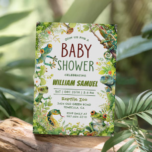 Invitación Reptile Boy Baby Shower