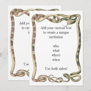 Invitación Reptiles antiguos, frontera de serpientes entrelaz