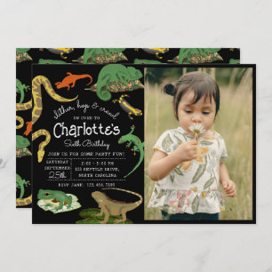 Invitación Reptiles, moluscos y anfibios foto cumpleaños