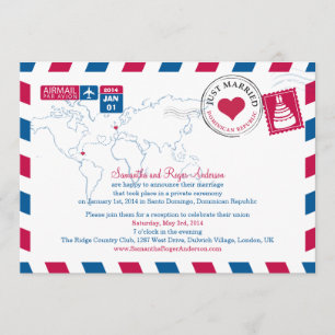 Invitación República Dominicana Correo Aéreo Post Matrimonio