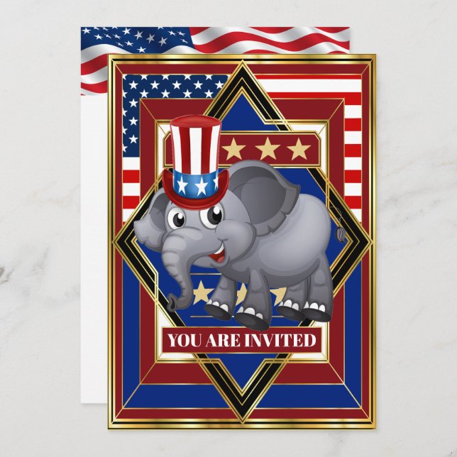 Invitación Republicana Patriótica de EE. UU. (Anverso / Reverso)