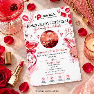 Invitación Reserva de Cumpleaños de Adultos para Cena