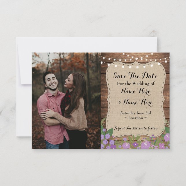 Invitación Reserva de la foto de la boda el compromiso de (Anverso)