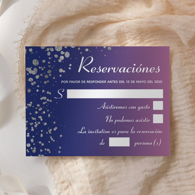 Invitación Reserva española Quinceanera Royal Pink (Subido por el creador)