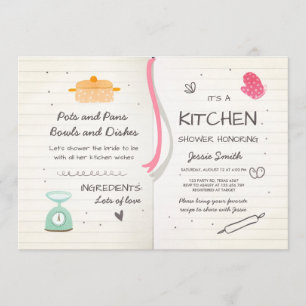Invitación Reserva la cocina de la ducha de novia