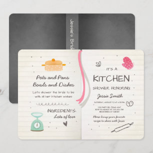 Invitación Reserva la cocina de la ducha de novia