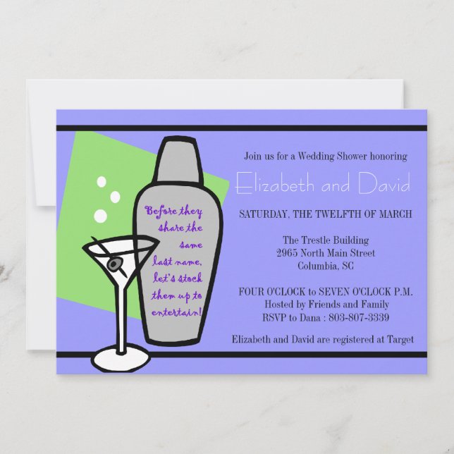 Invitación Reserva la ducha del bar (Anverso)