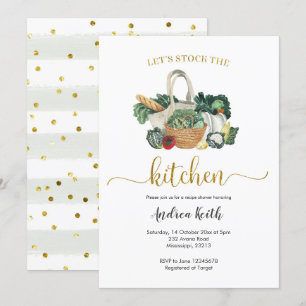 Invitación Reserva la Ducha Receta del Jardín de la Cocina