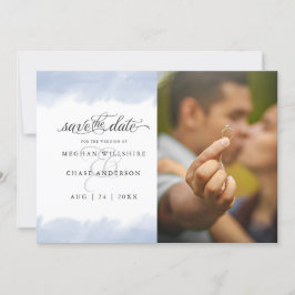 Invitación Reserva la fecha | Ataque de color azul turbio